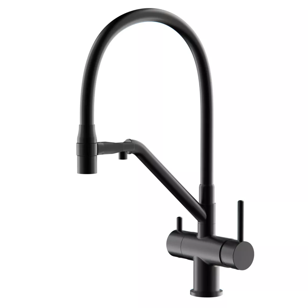 Смеситель для кухни Gappo G4398-86 с подключением фильтра Черный (23188771)