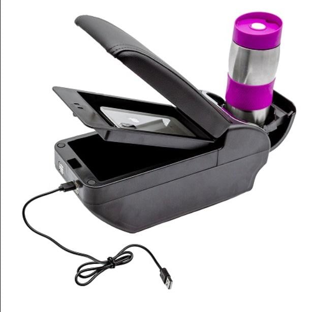 Подлокотник в авто Milex PS-U10004 с USB зарядным устройством 4 USB 30-34x19x12 см Черный с красной нитью (108682) Подлокотник в авто Milex PS-U10004 с USB зарядным устройством 4 USB 30-34x19x12 см Черный с красной нитью (108682)