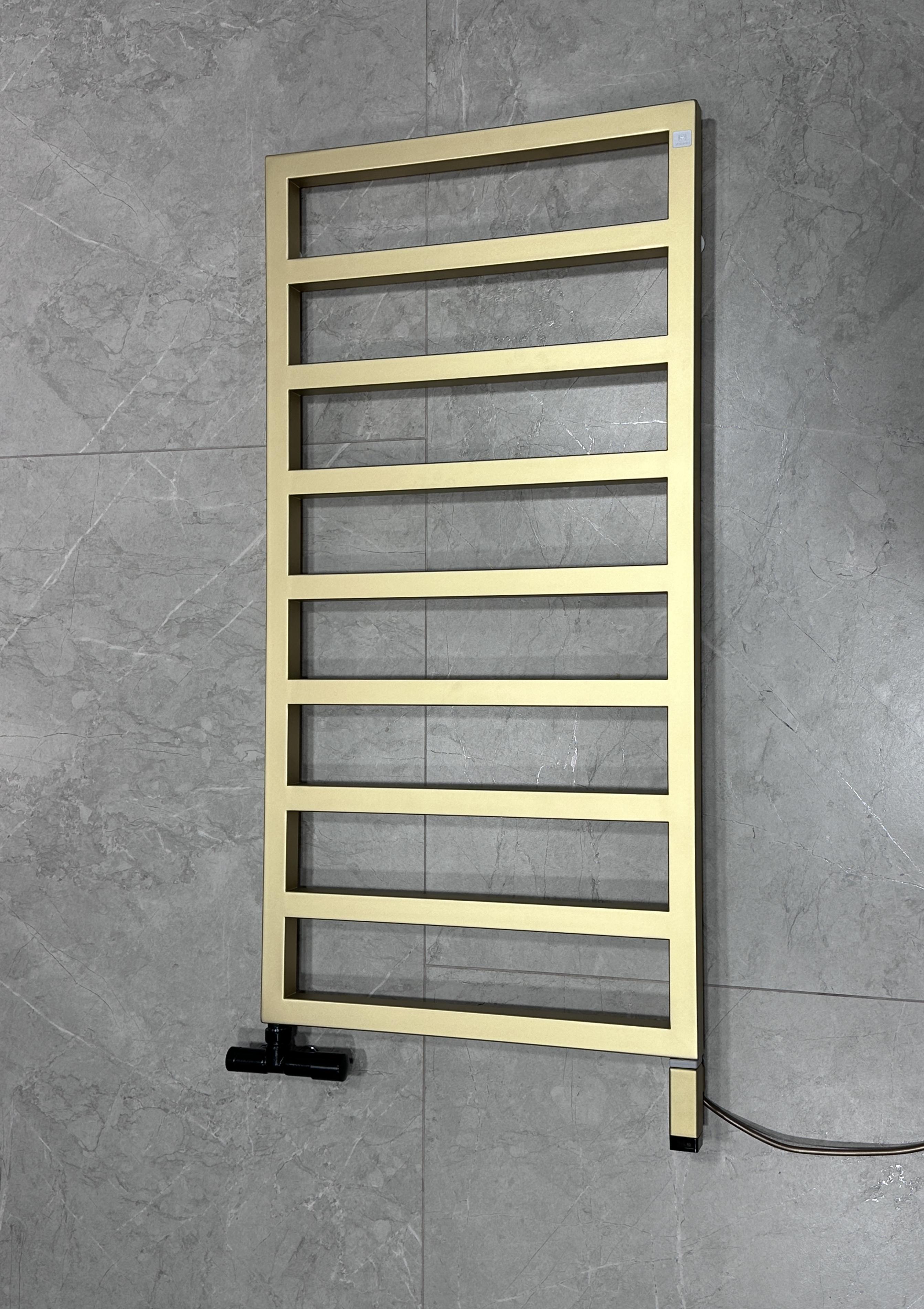 Полотенцесушитель комбинированный Terma Grid Brass ТЄН ONE с вентилем Unico 990x500 мм (366)