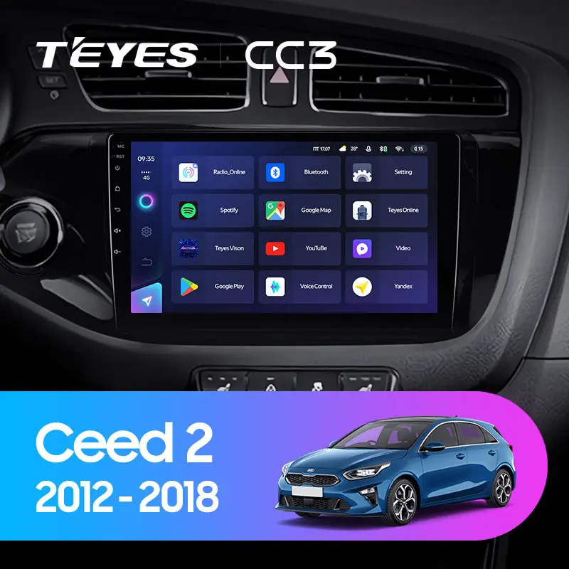 Автомагнитола штатная Teyes CC3 для Kia Ceed/Ceed 2 2012-2018 Android 6/128 Гб с круговым обзором 360° (1664525630) - фото 3