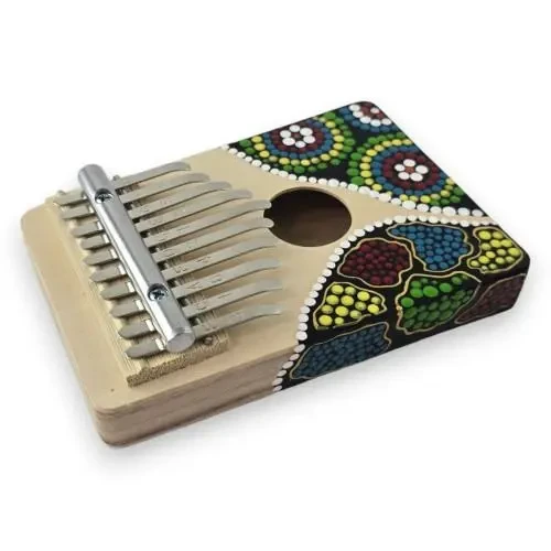 Калімба з індонезійським розписом мелодійна екзотика 17х11,7х2,5 см (35847B)