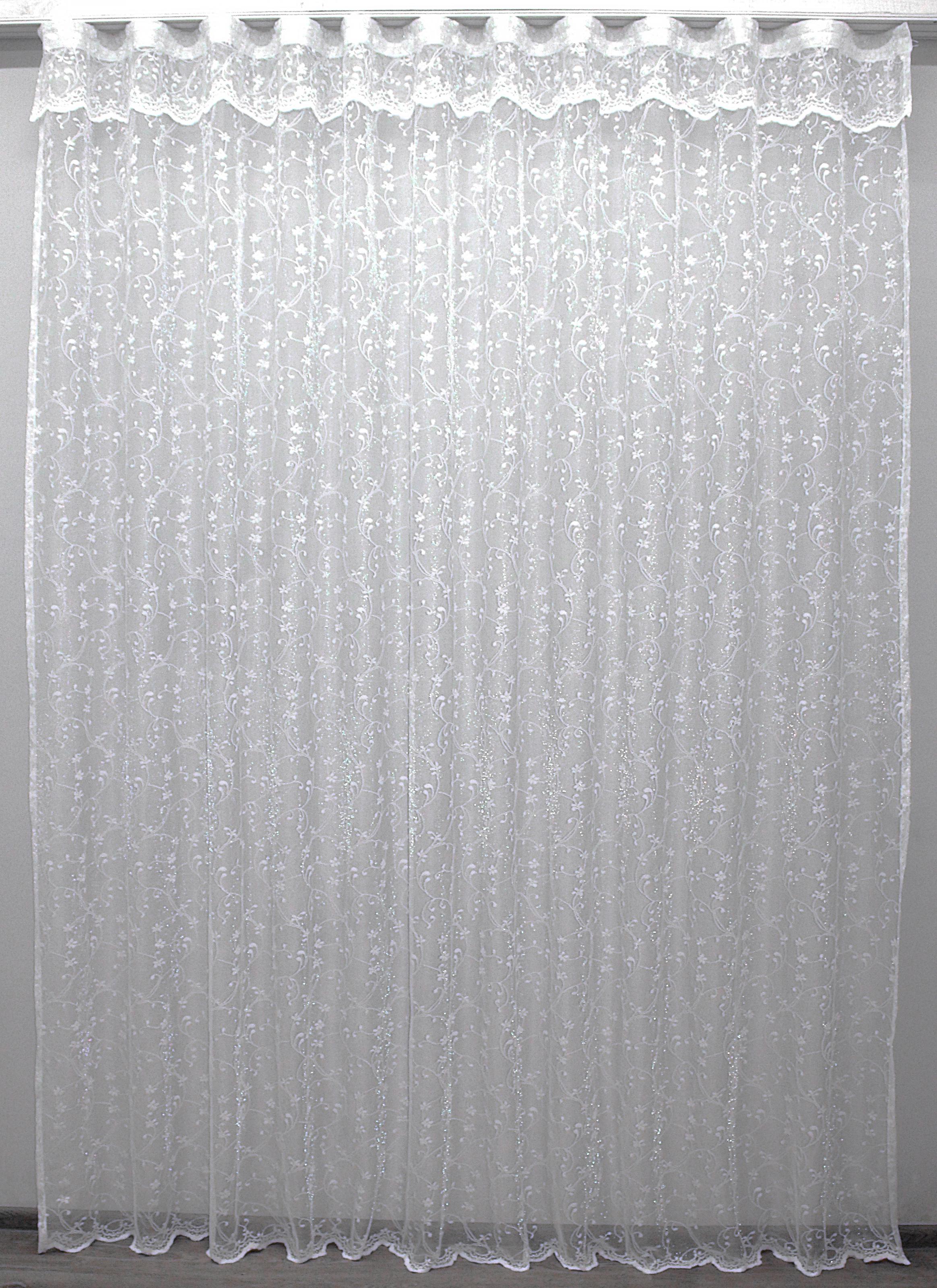 Тюль VR-Textil 1105т Розалія жакард з краваткою 300х270 см Білий (40-057) Тюль VR-Textil 1105т Розалія жакард з краваткою 300х270 см Білий (40-057)