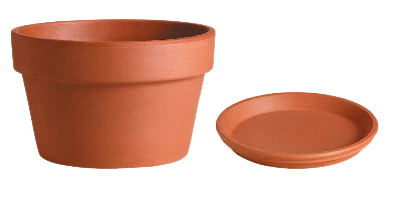 Горщик з піддоном DEROMA меццо-сопрано 18х27 см 6,4 л Теракотовий (000006335)