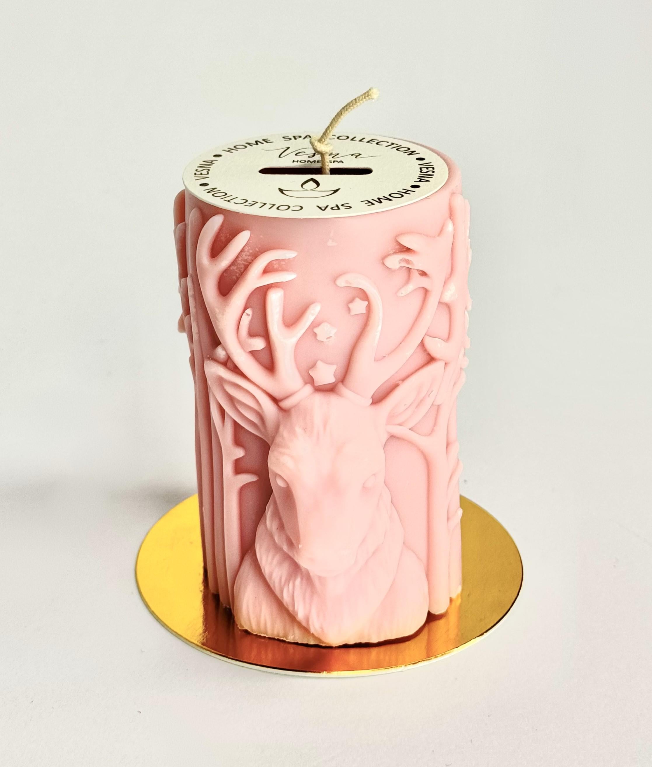 Свічка формова Vesna Home SPA Олень 180 г Рожевий (23062211)