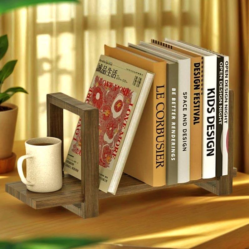 Полка книжная настольная из дерева Васения Палисандр (КПА-007202)