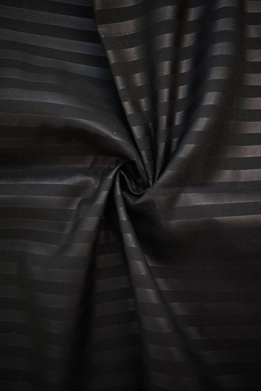 Комплект постільної білизни Signorina Siena зі страйп-сатину двоспальний 50x70 см/70x70 см Чорний (006D) - фото 6