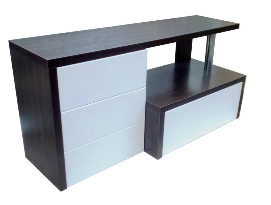 Тумба под телевизор Neman TV-line 12 ЛДСП/МДФ Венге/Белый супермат