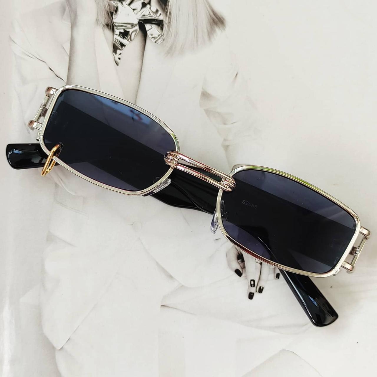 Очки солнцезащитные с кольцом Черный в серебре