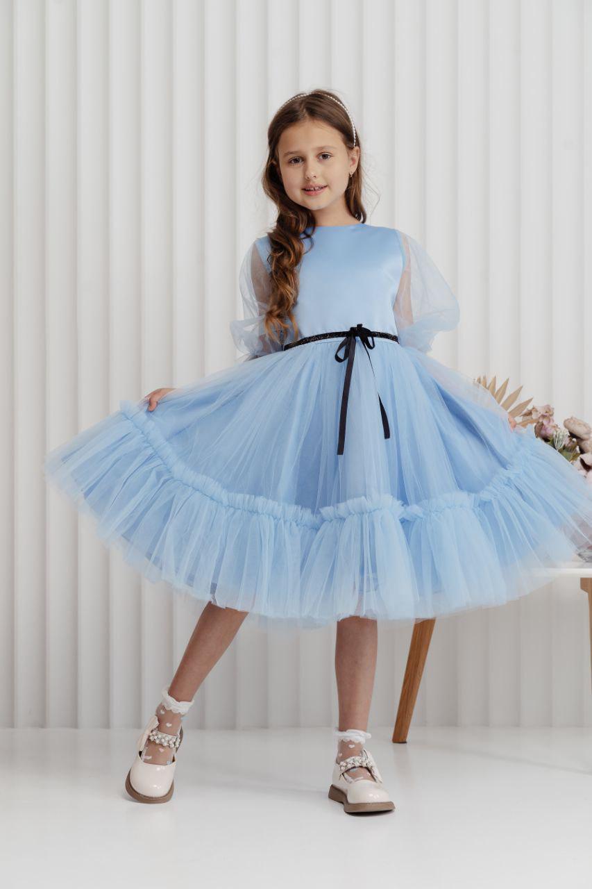 Платье праздничное для девочки 122 см Голубой (2526087110) - фото 8 Платье праздничное для девочки 122 см Голубой (2526087110) - фото 8