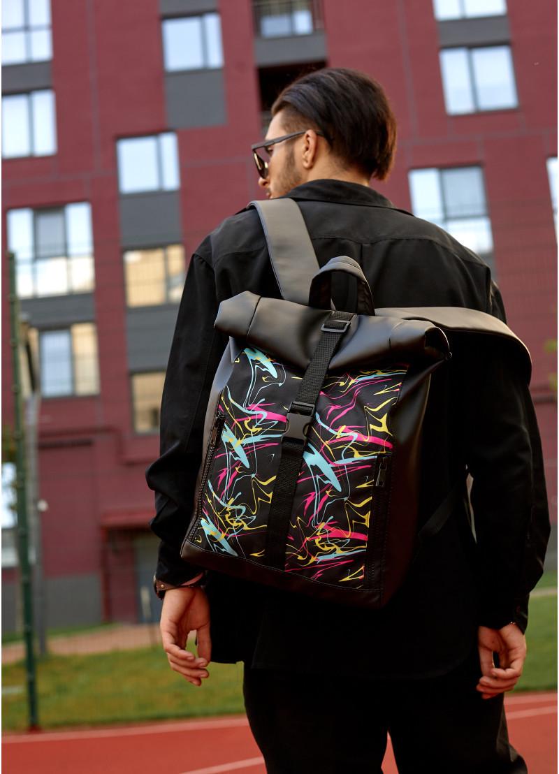 Рюкзак чоловічий Sambag RollTop LZT Abstract Чорний (18200808)