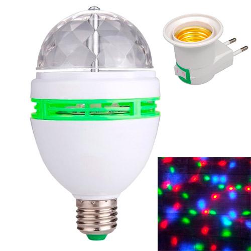 Диско лампа вращающаяся светодиодная E27 LED RGB 3 Вт (501390) - фото 2