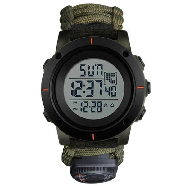 Часы наручные Skmei 1213AG Compass термометр/свисток/огниво Black/Green (597962)