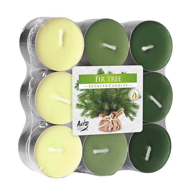 Свеча чайная таблетка ароматическая Flora микс Елка D-3,9 см 18 шт. (27580)