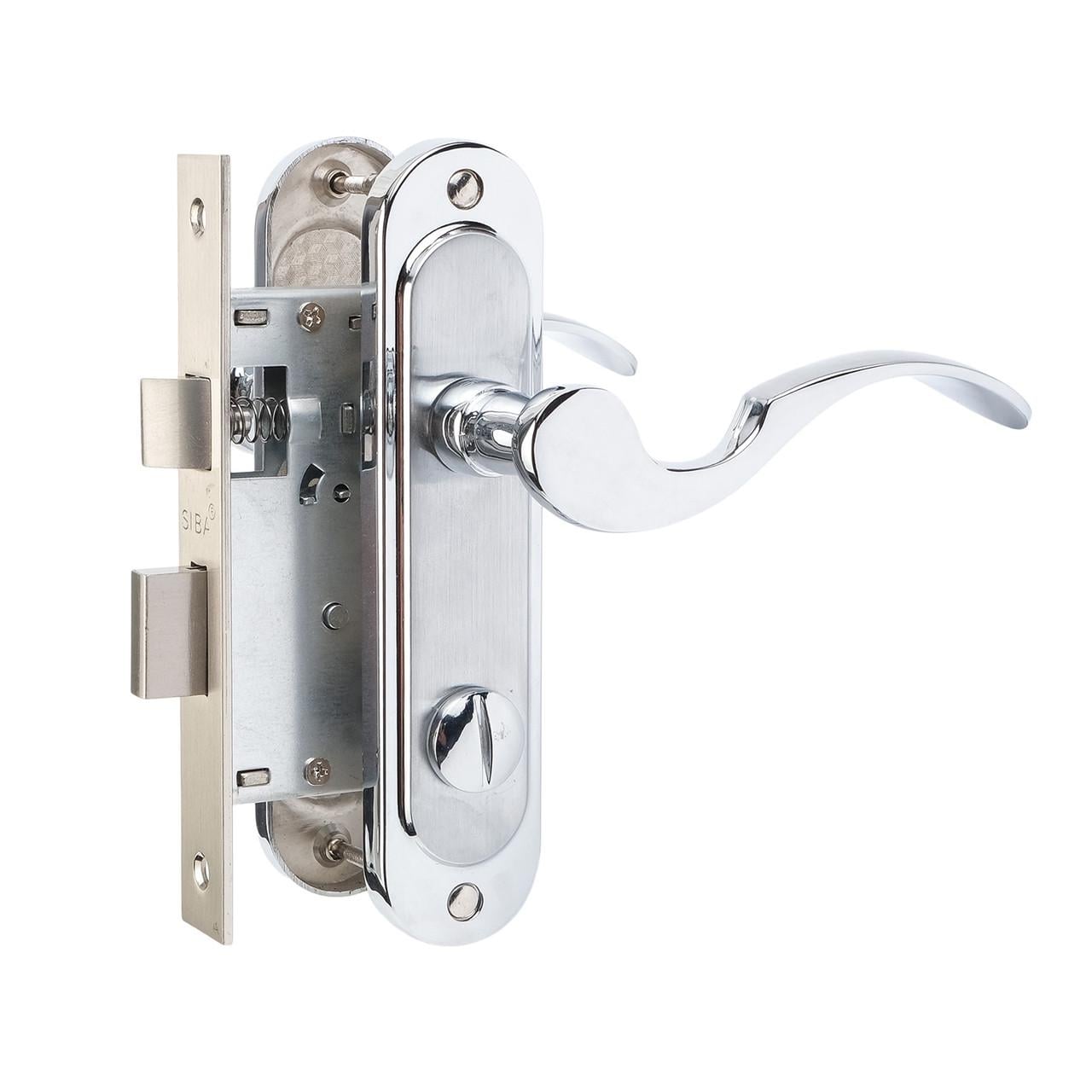 Комплект міжкімнатних ручок SIBA Osimo WC 62 мм з механізмом Хром матовий/Хром (Z09-5K-07-05+105070SN)