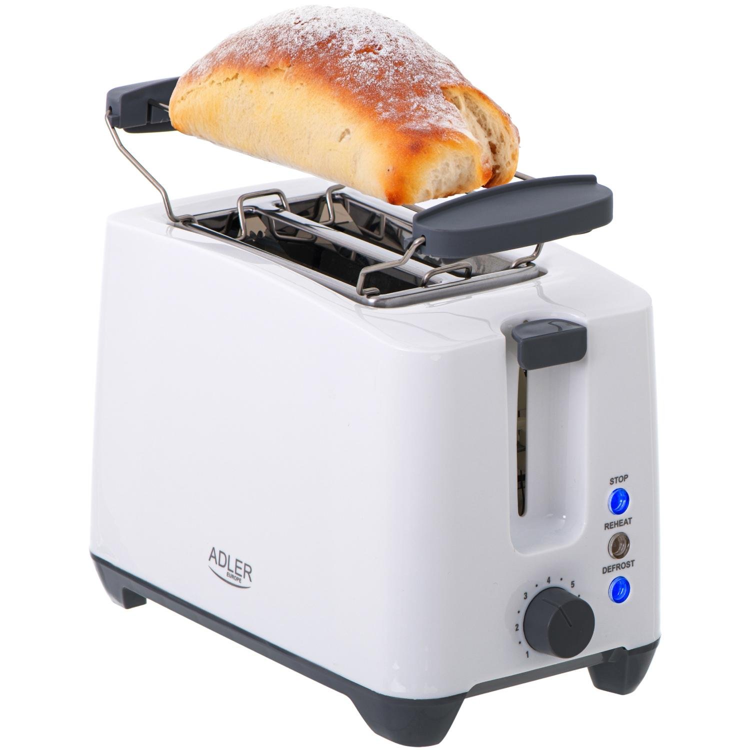 Тостер Adler AD 3216 1000W 2 відділення 7 режимів White (AD3216) - фото 6 Тостер Adler AD 3216 1000W 2 відділення 7 режимів White (AD3216) - фото 6