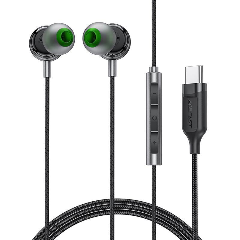 Наушники внутриканальные Acefast L5 USB-C микрофон/кабель 1,2 м Черный (650713)