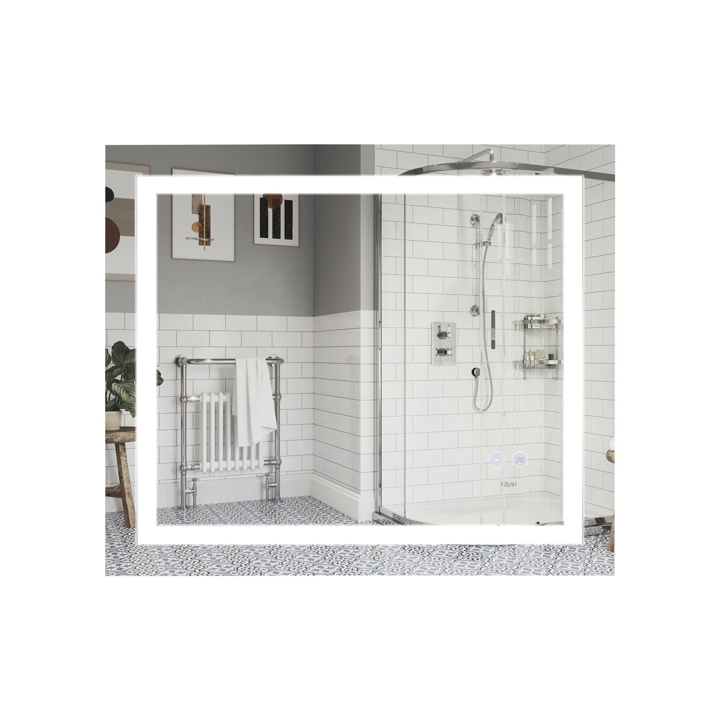 Зеркало Qtap Mideya с LED-подсветкой Touch с антизапотеванием/димером/регулировкой яркости Reverse 800х700 мм (QT2078NCF8070W)