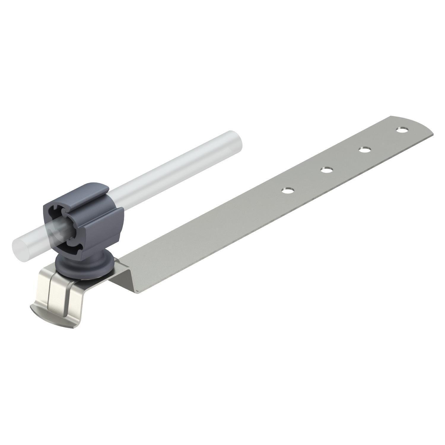 Держатель с пластиковым зажимом OBO bettermann прута ø 8-10 мм под черепицу 230 мм нержавеющая сталь (5215544)