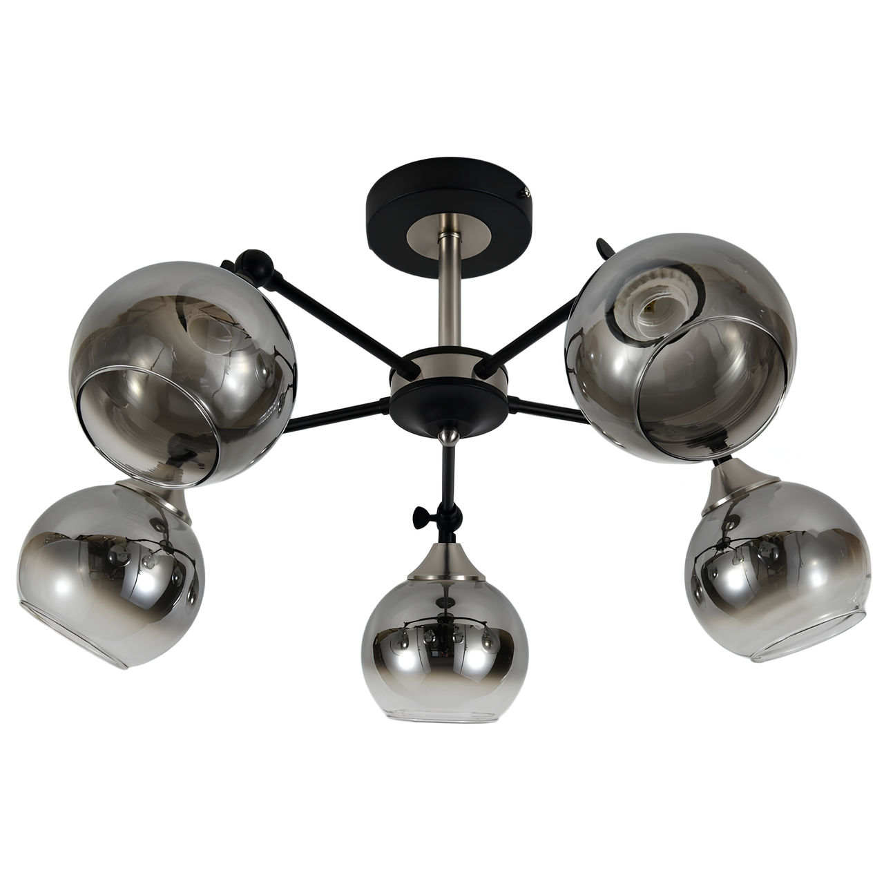 Люстра Sirius на пять поворотных плафонов под лампу Е27 Черный (DW018-5 BK)