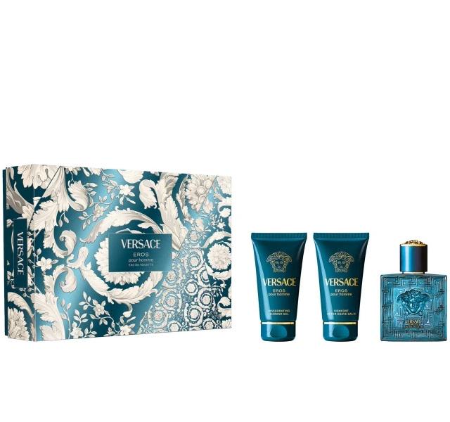 Подарочный набор для мужчин Versace Eros туалетная вода 50 мл/гель для душа 50 мл/бальзам после бритья 50 мл (375091)