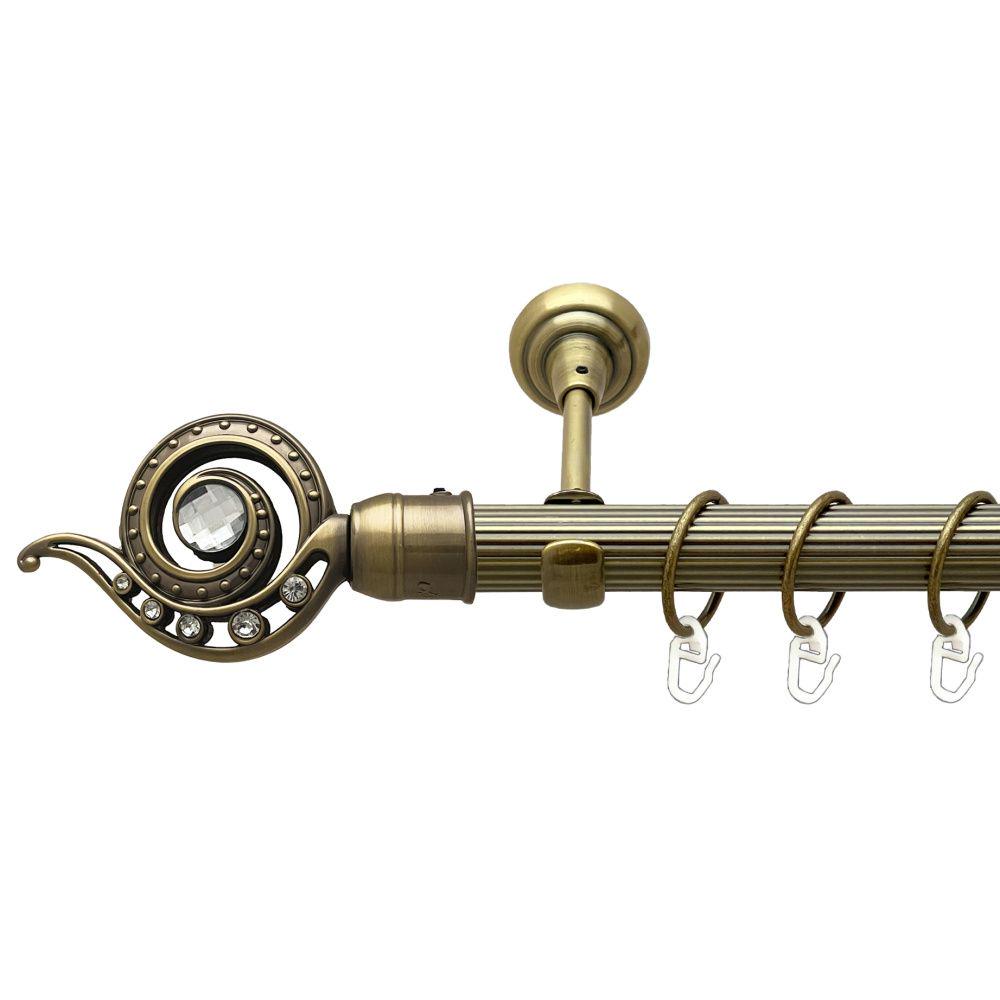 Карниз Orvit Око Дракона металевий однорядний відкритий рифлена труба кільце металеве 25 мм 300 см Антик (00-00017628)