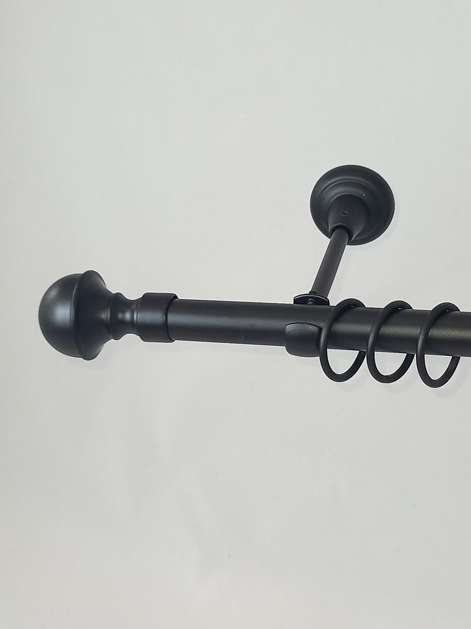 Карниз металевий Orvit Бостон однорядний гладка труба 19 мм 300 см Чорний (1986832125)