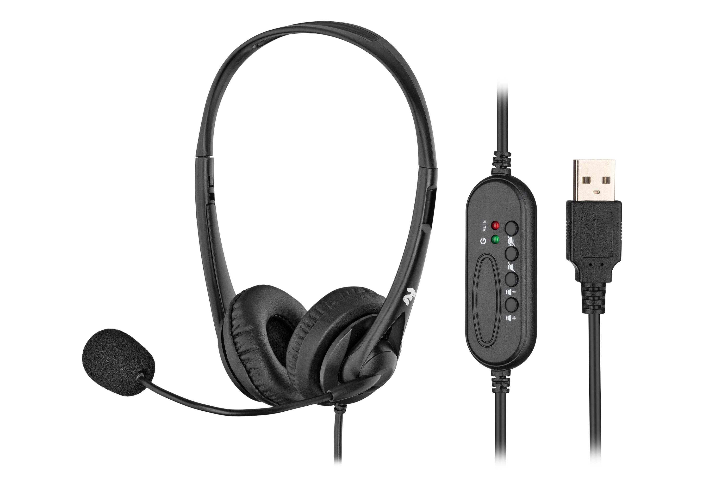 Гарнитура 2E CH11 USB On-ear стерео с микрофоном регулировкой громкости 2 м Черный (620697)