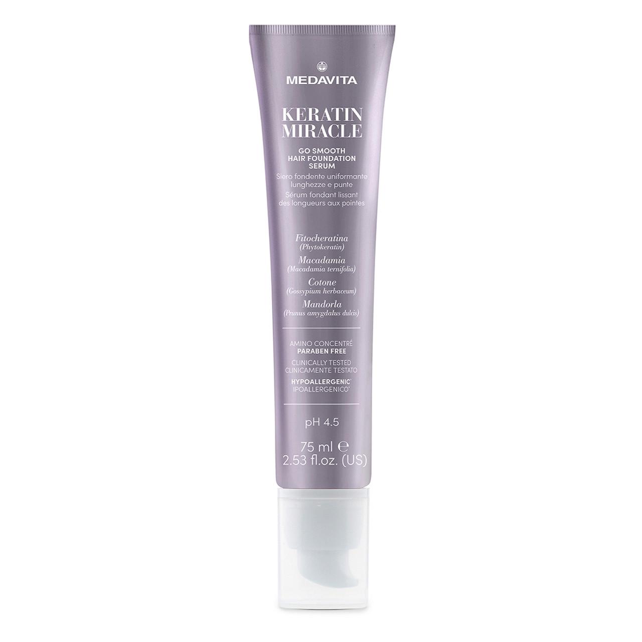 Сыворотка для защиты длины и кончиков волос Medavita Keratin Miracle Go Smooth Hair Foundation Serum (02441)