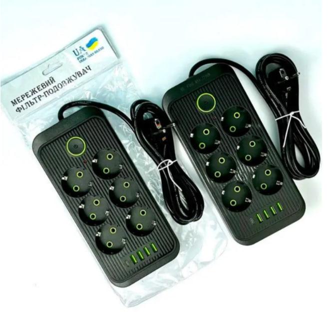 Подовжувач мережевий UA Power F06U 4USB Type-C 6 розеток 6 м (021269) - фото 3 Подовжувач мережевий UA Power F06U 4USB Type-C 6 розеток 6 м (021269) - фото 3