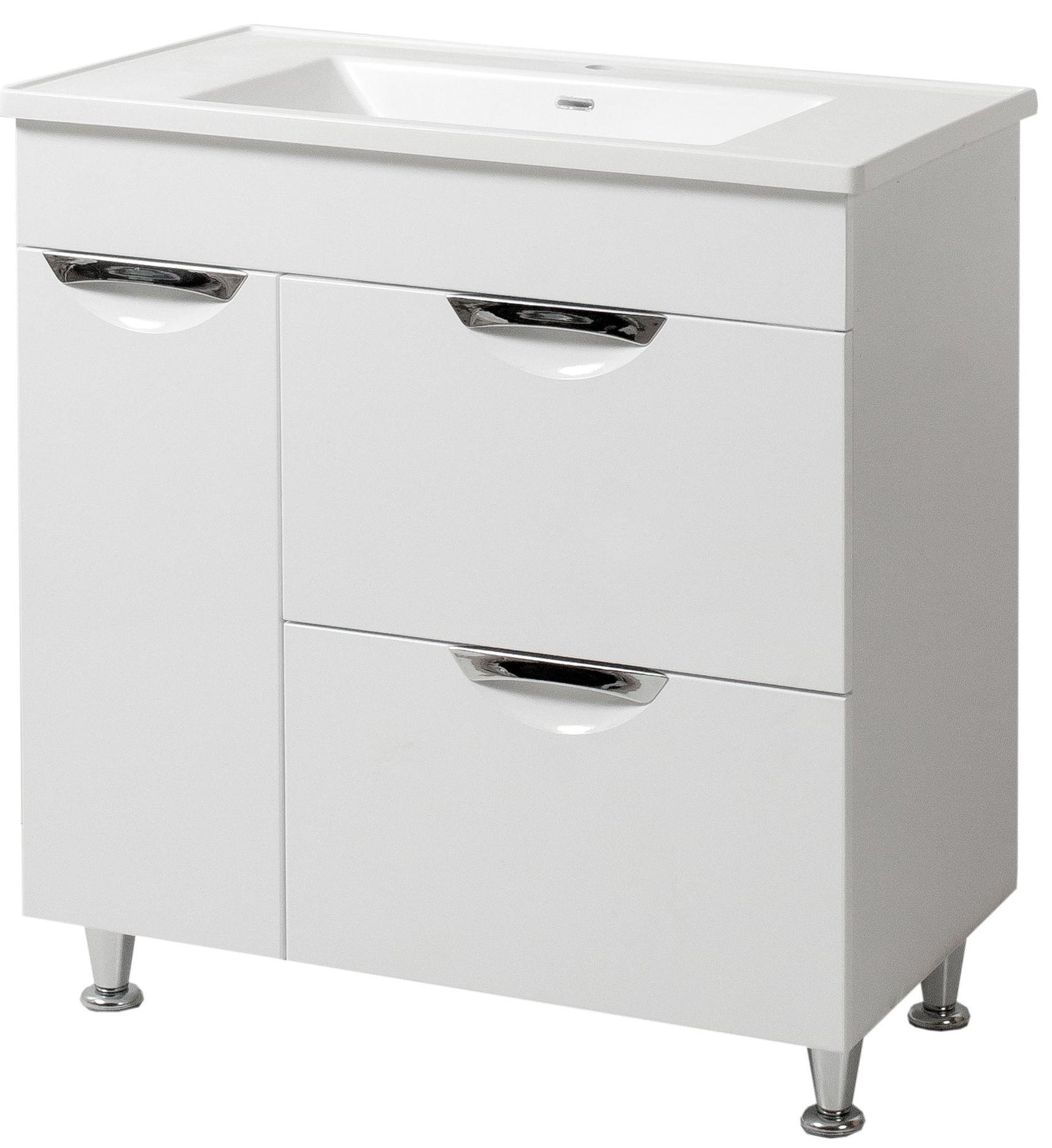 Тумба ЮВВИС Грация Т-8 80 см с умывальником Канте искусственный камень (14707585)