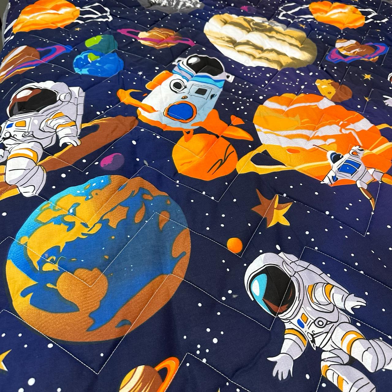 Покрывало-одеяло детское двустороннее Космос 150х210 см Синий (P-DL-4) - фото 2