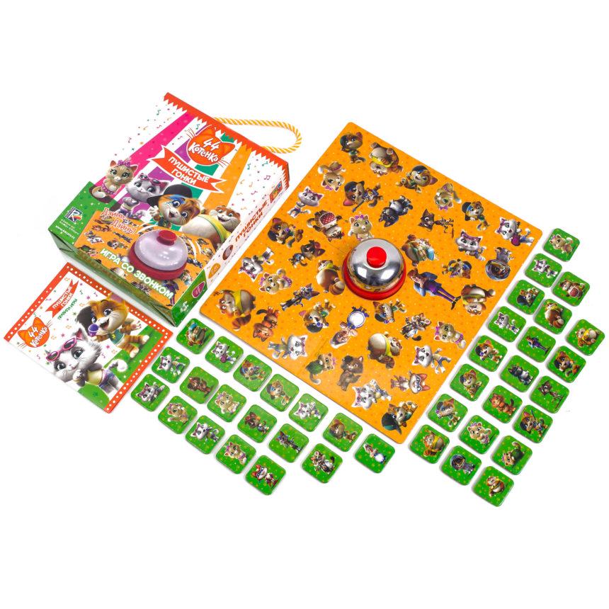 Настольная игра со звонком Vladi Toys 44 Кота Пушистые гонки (VT8010-07,08) - фото 2 Настольная игра со звонком Vladi Toys 44 Кота Пушистые гонки (VT8010-07,08) - фото 2