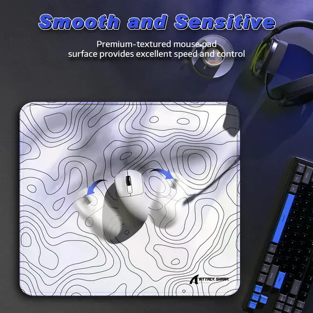 Килимок для миші Ігровий Attack Shark Cm02 450х400х4 мм White - фото 3 Килимок для миші Ігровий Attack Shark Cm02 450х400х4 мм White - фото 3