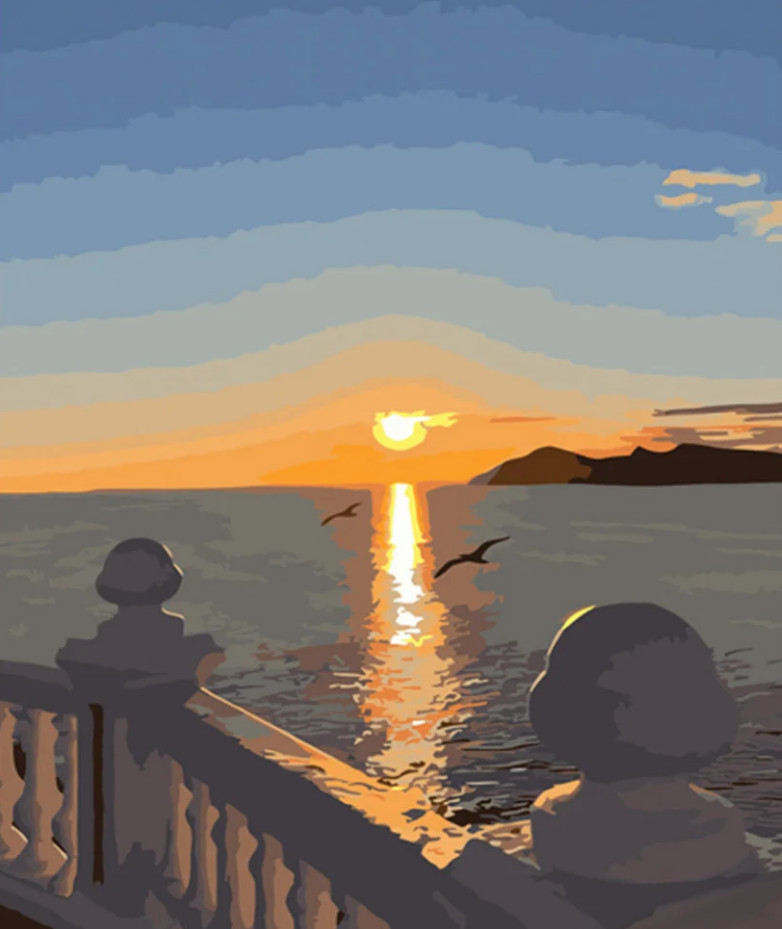 Картина по номерам Strateg Рассвет на море 40x50 см (GS561)