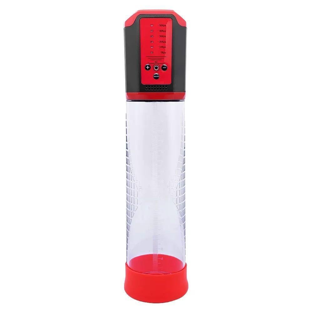 Помпа автоматическая вакуумная Men Powerup Passion Pump 5 Speed Enlargement System Красный с прозрачным (41464)