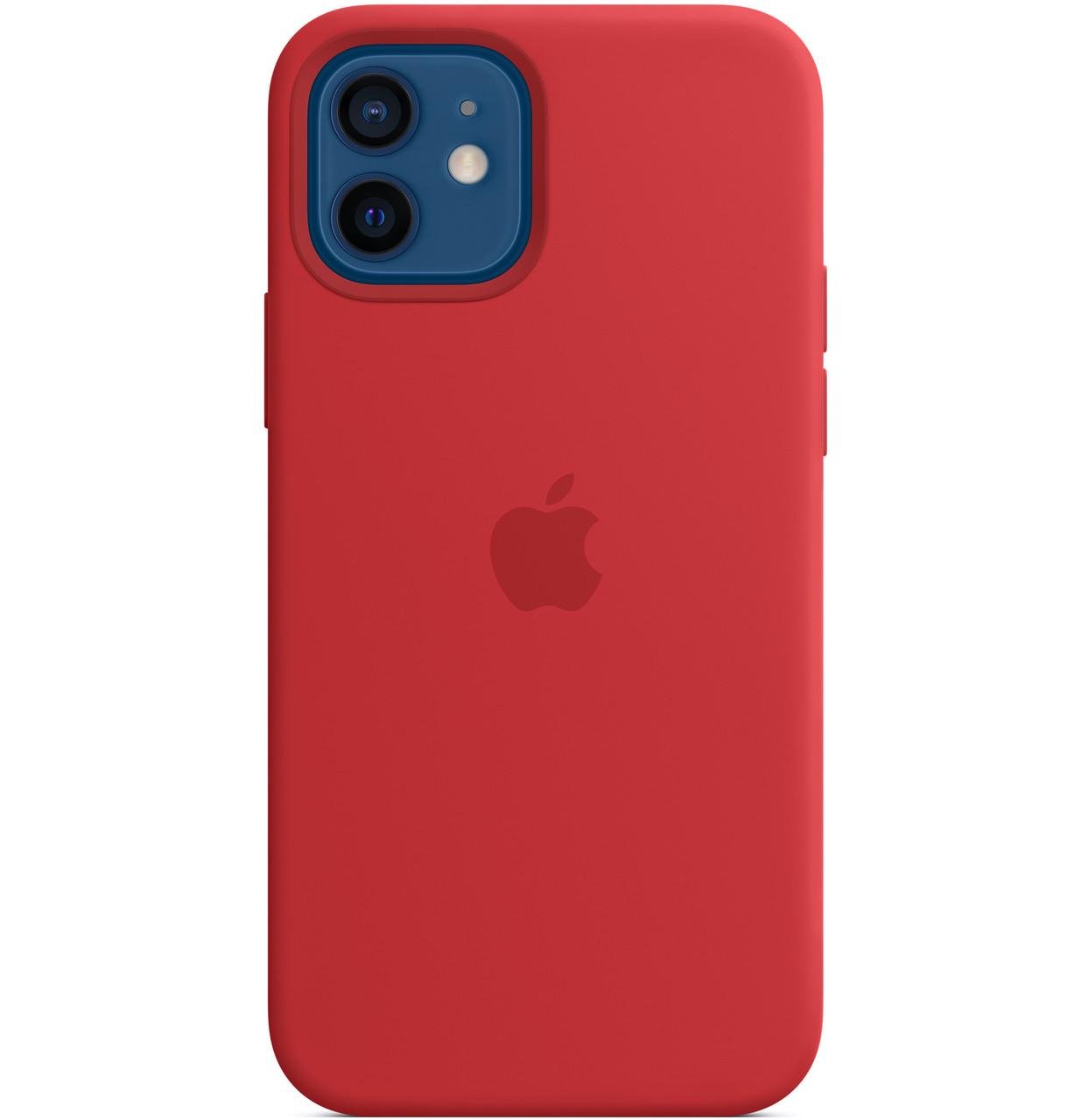 Силіконовий чохол-накладка Apple Silicone Case with MagSafe for iPhone 12/12 Pro, Product Red (HC) - фото 1