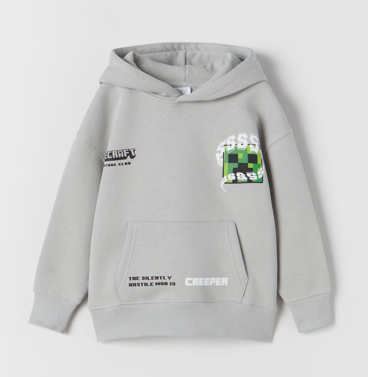 Худі з принтом для хлопчика Zara Minecraft розмір 134 см Сірий (547773811)