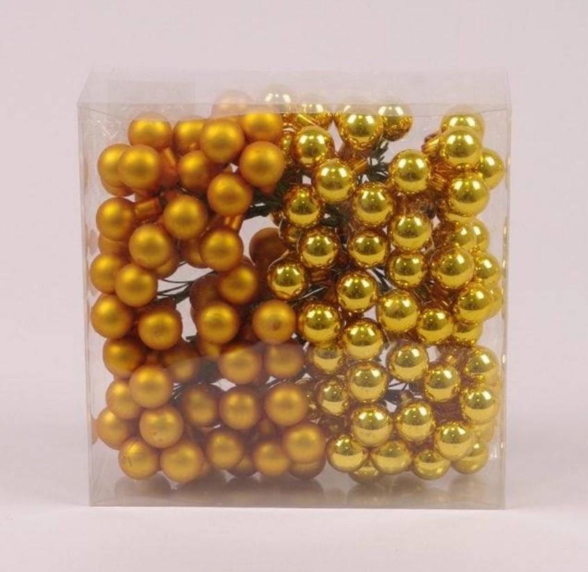 Шары стеклянные 1,5 см 12 пучков 144 Шары Оранжевый (44386)