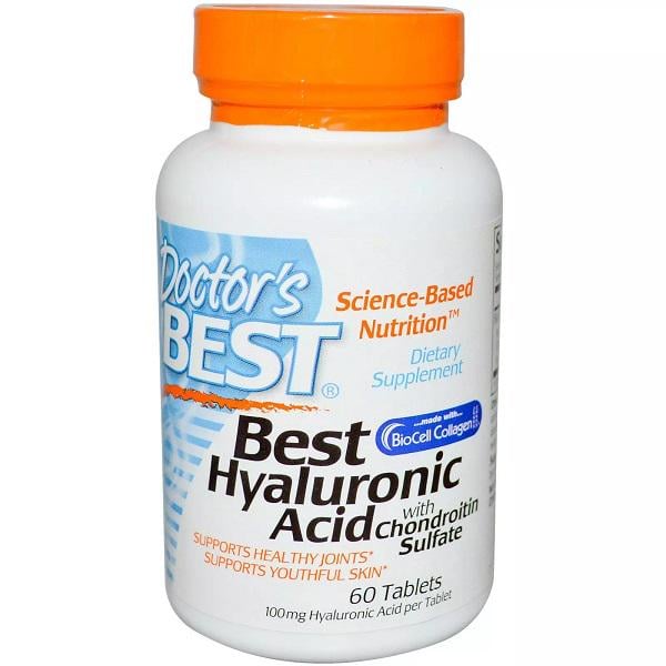 Коллаген Doctor's Best Best Hyaluronic Acid with Chondrotin Sulfate 100 mg 60 Tabs