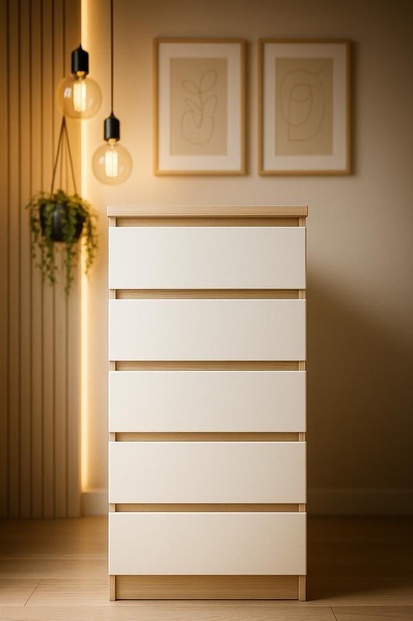 Комод для одежды Мастер Форм Брайт 500х376х1170 мм Дуб сонома/Белый (20175)