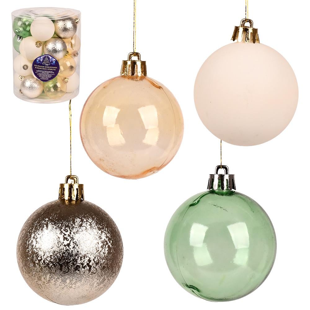 Елочные шарики 6 см 26 шт. (9782) - фото 1 Елочные шарики 6 см 26 шт. (9782) - фото 1