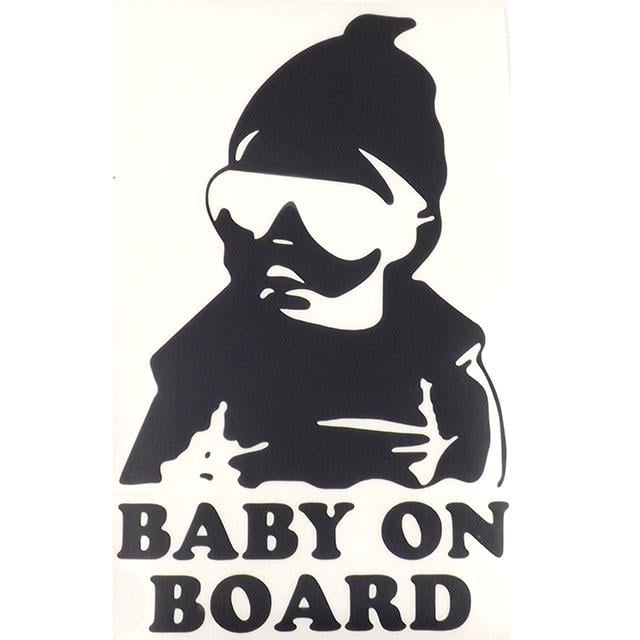 Наклейка предупредительная Baby on board плотерная Черный (19,5х12)