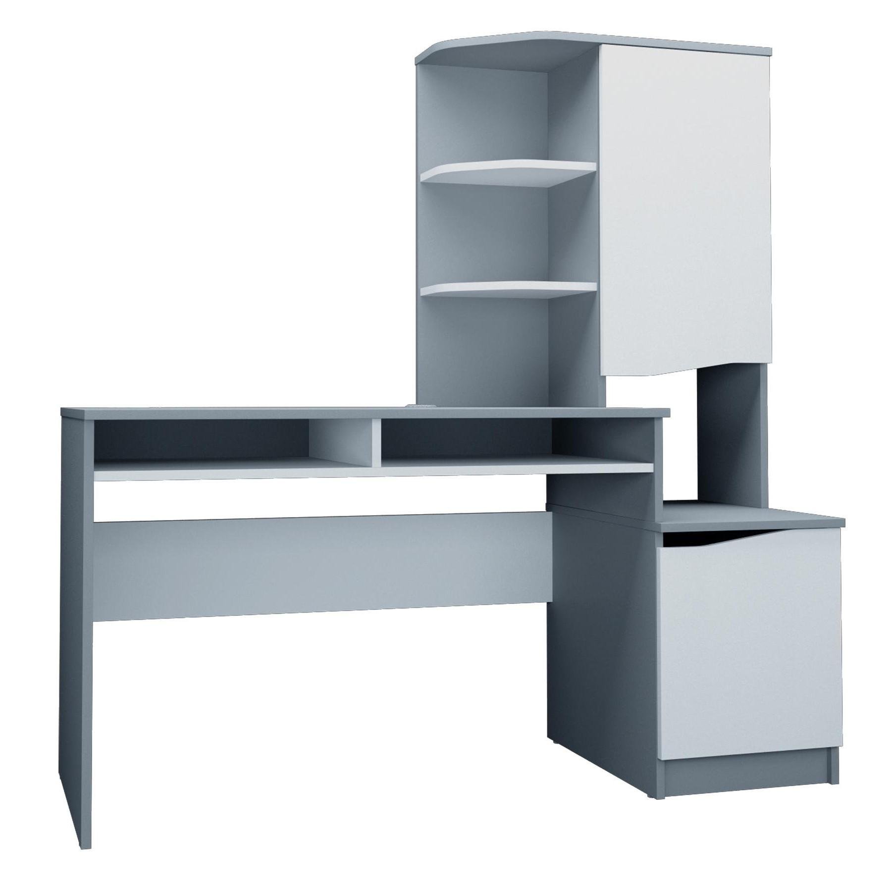 Компьютерный стол Intarsio Gaston Белая аляска/Графит