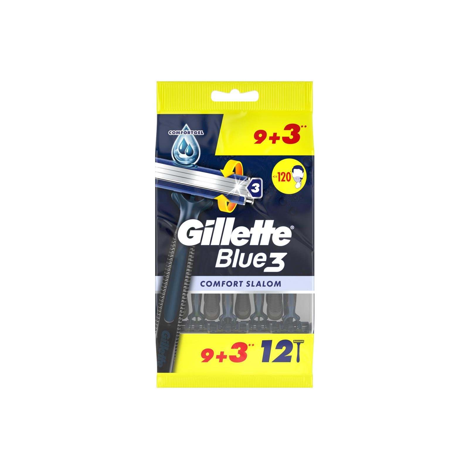 Набір станків для гоління GILLETTE Blue 3 Comfort Slalom 12 шт. (127074)