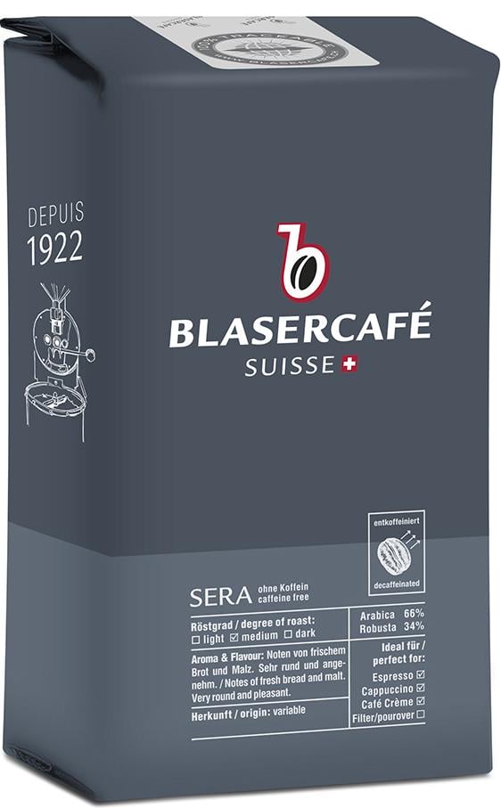 Кофе в зернах жареный Blasercafe Sera без кофеина 250 г Швейцария