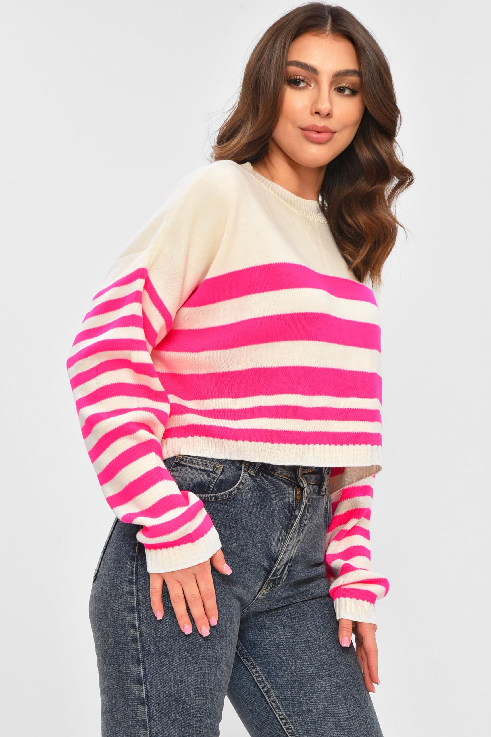 Кофта жіноча 207294 з принтом S-M Молочний (207294_!338858_42-44) - фото 2