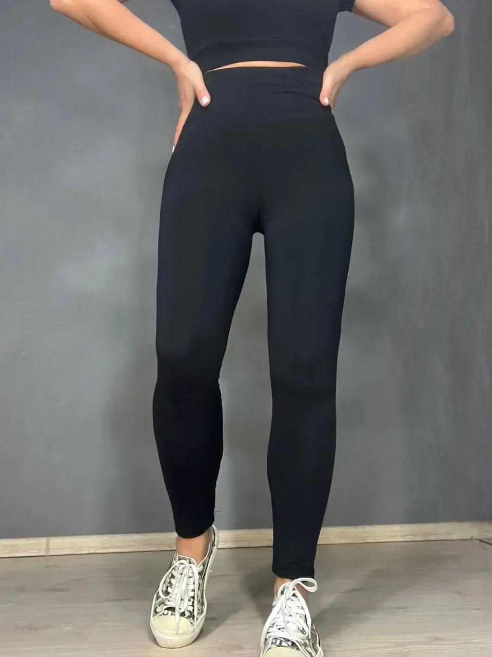 Лосины женские Oysho 0124 NanoFit широкий пояс 4XL Черный (26259342) - фото 7