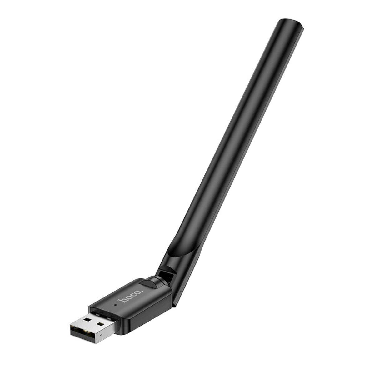 Wi-Fi адаптер/антена Hoco HI32 Wi-Fi4 USB external antenna wireless network card Black (6942007640732)