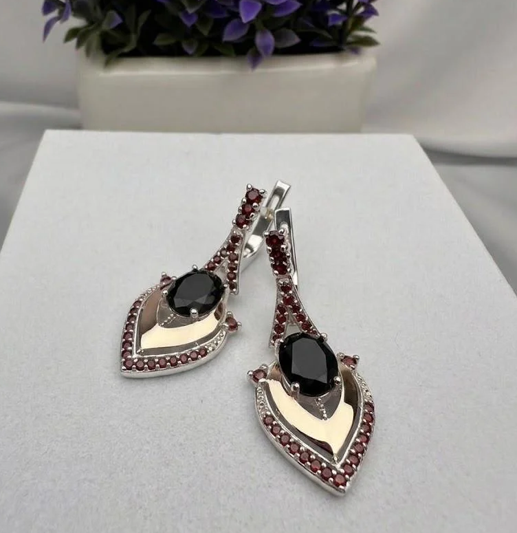 Сережки Леслі срібло 925 з пластинами золота 375 і цирконами (3009173086)