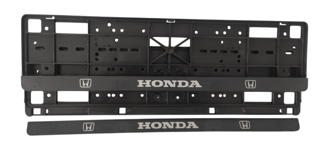 Рамка номерного знака с защелками Книжка с надписью "HONDA" пара (20601)